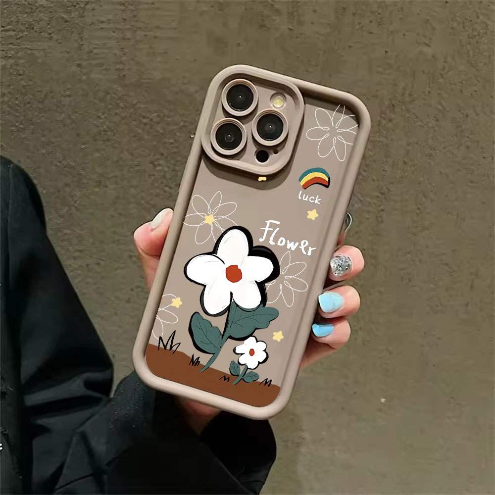 Phone Cases Drop Proof - ラッキーカートゥーンフラワー ソフトTPU製 耐衝撃 スマホケース iPhone 17