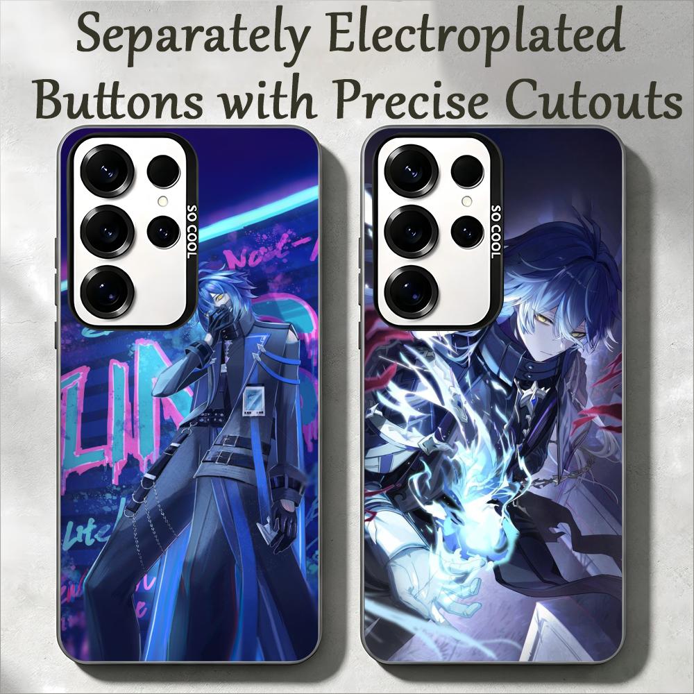Phone Cases Samsung S23 - Flins Genshin ホットゲームフォンケース IMD カラフルシルバー Samsung