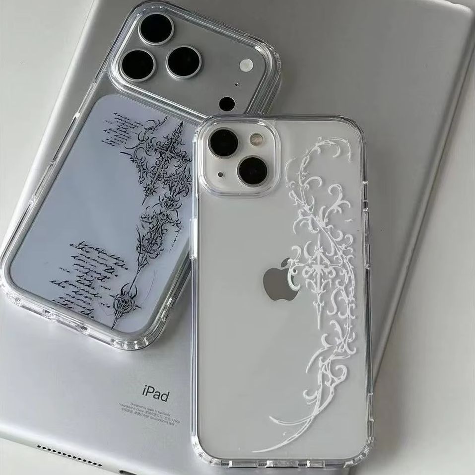 Phone Cases Korea - 韓国風の高度なニッチデザインのiPhone用スマホケース、Ultra 18、17A、16、15、14、13、12、11 Pro Max、7、8 Plus、XR、XS MAXY2K対応カバー