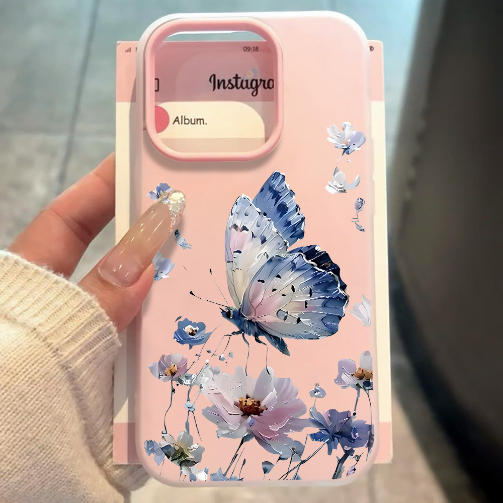 Phone Cases Purple - 水彩画風青紫の蝶と花柄のスマホケース Samsung Galaxy S26 S25 S23
