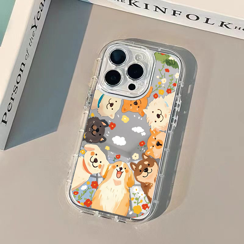 Phone Cases Quirky - 漫画風おもしろ子犬柄iPhoneケース iPhone 16 17 Proケース 15