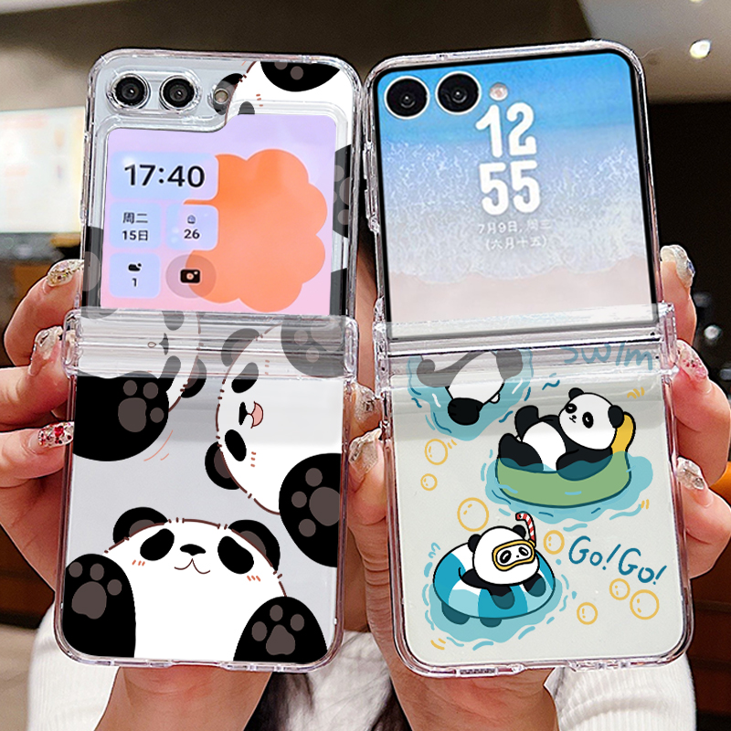 Phone Cases Z Fold 4 - かわいいパンダ柄のスマホケース、Samsung Galaxy Z Flip 8 7
