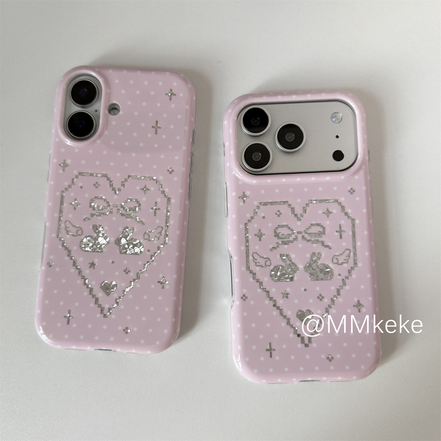 Phone Cases Korea - 韓国風ピンクスイートガールラビットシャイニングフォンケース iPhone Ultra 18 17 A