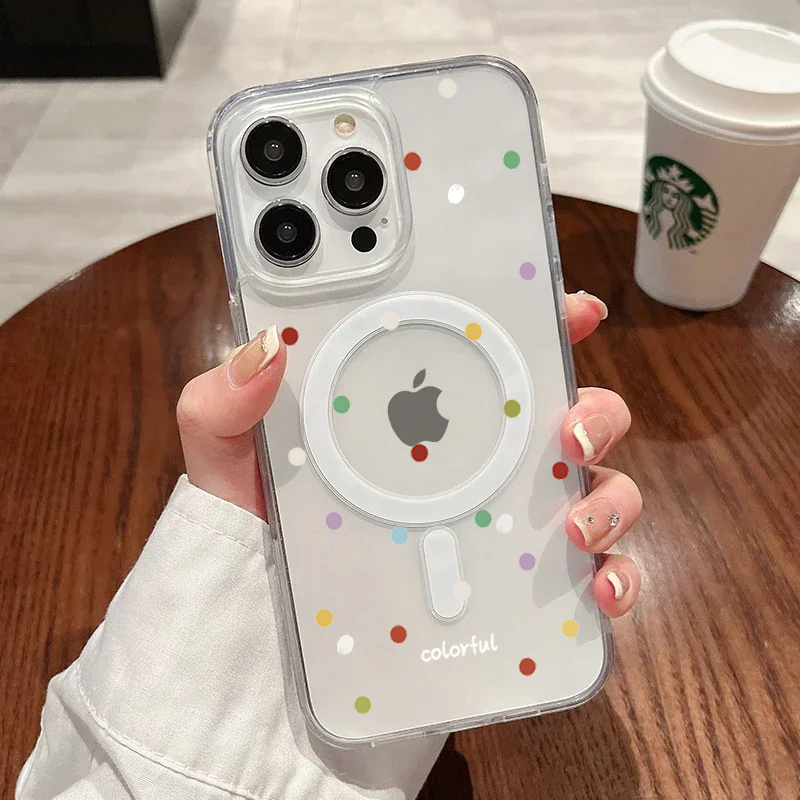 Phone Cases Korea - INS 韓国風 カラフル ウェーブドット柄 スマホケース iPhone