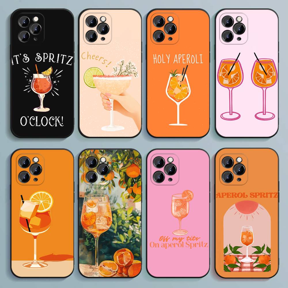 Phone Cases Quirky - アペロール ファニー スプリッツ iPhoneケース iPhone 17,16,15,14,13,12,Pro,Max,Plus,E,SE4,Air,Mini対応