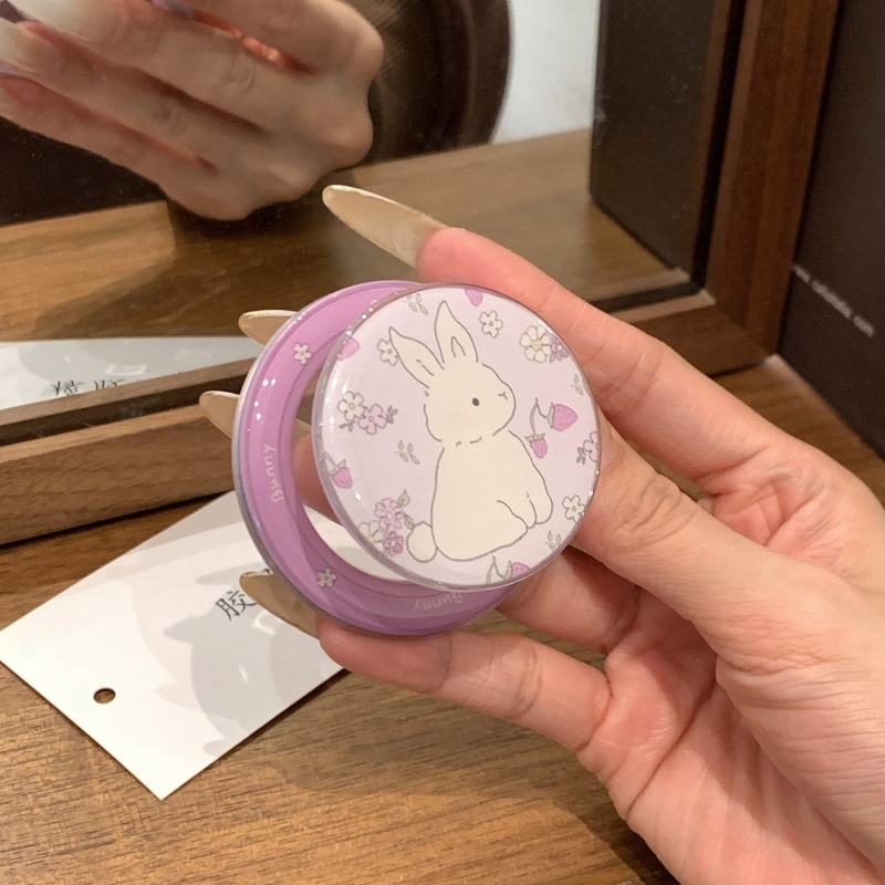 Phone Cases Quirky - 韓国のかわいいウサギ Magsafe 電話磁気グリップトックスタンド iPhone 用面白い折りたたみワイヤレス充電ケースホルダー