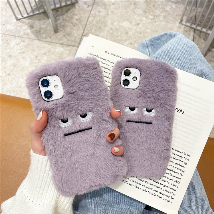 Phone Cases Funny - 面白いぬいぐるみ風ファーパターンのソフトフォンケース iPhone 15 14 13 12