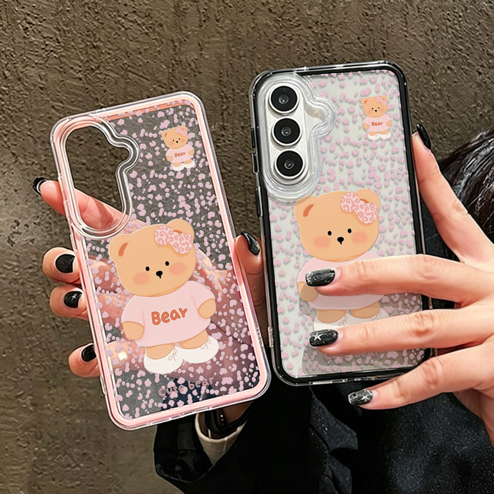 Phone Cases Samsung - かわいいクマの2-in-1スマホケース、Samsung S25 Ultra、A56、S26 Ultra、A57 5G、A55、A17、A07、A37、S23、A34、S24 Plus、A25用