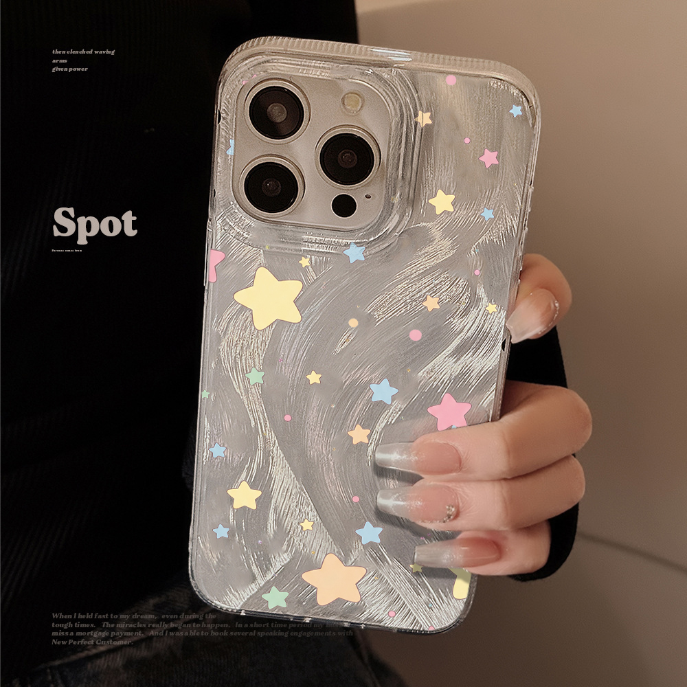 Phone Cases Hard - カラフルなマカロンスターフェザーヤーンスマホケース iPhone 17 Pro Max 16