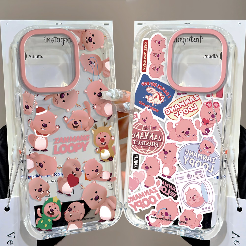 Phone Cases Loopy - ピンクのかわいいルーピー柄ホットフォンケース、Samsung Galaxy A27 A37 A57 A16