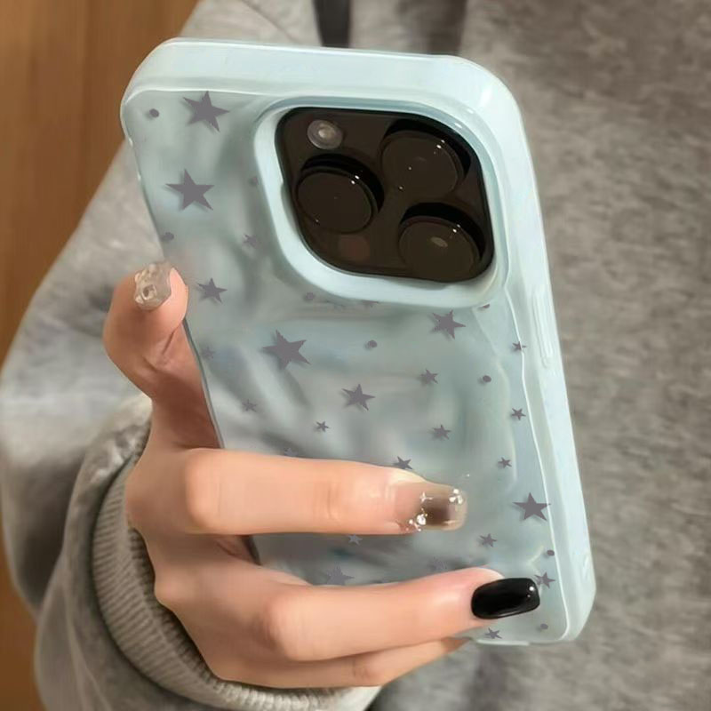 Phone Cases Purple - ミニマリストで可愛いスターウェーブテクスチャのiPhoneケース（iPhone 18 Pro Max、17 Pro、16 Plus、15、14、13、12、11対応）耐衝撃ソフトバックカバー