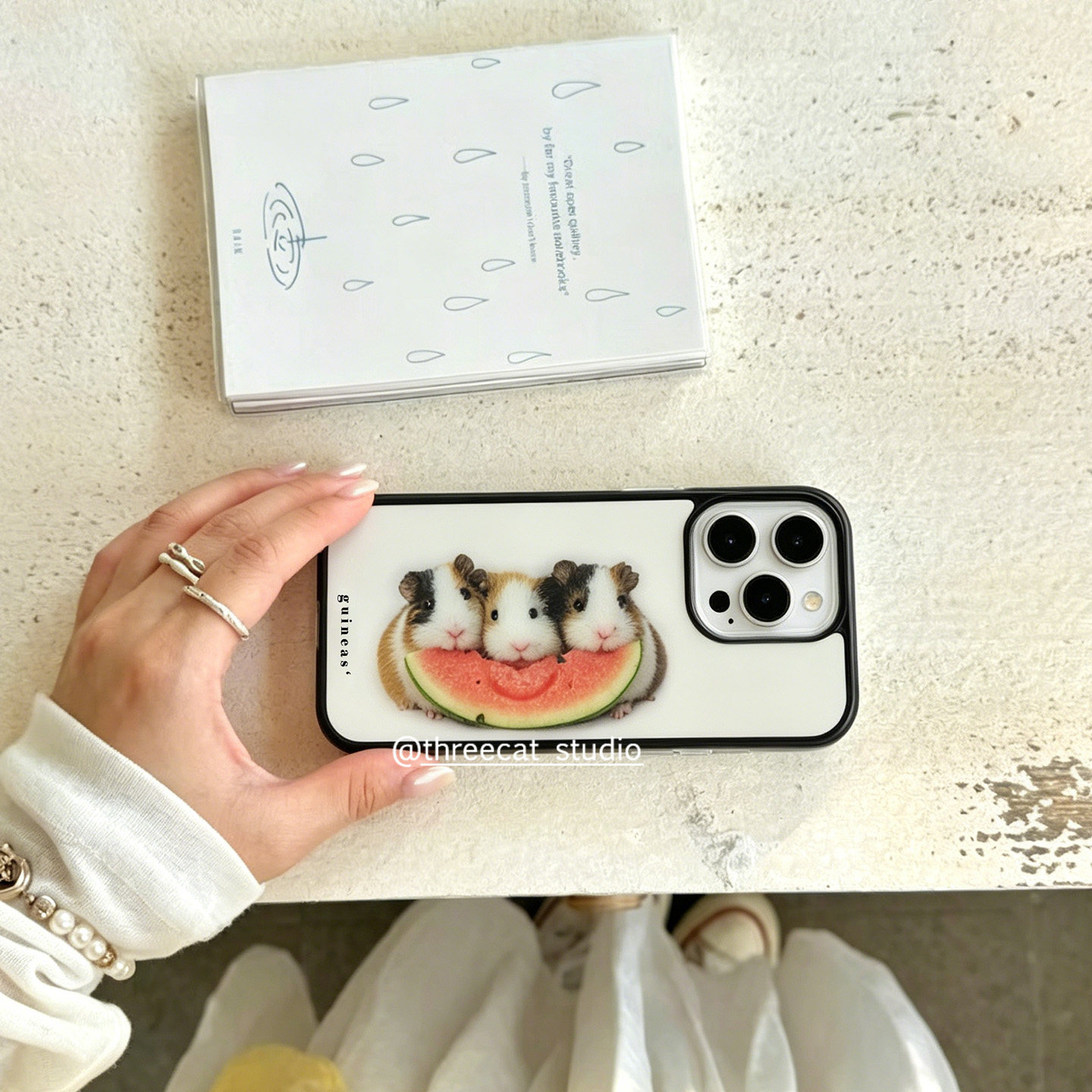 韓国のインスタ映えするモルモットがスイカを食べるデザインのi - Phone Cases Korea のレビューと価格