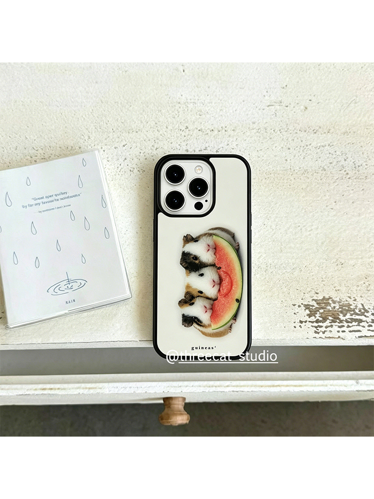 韓国のインスタ映えするモルモットがスイカを食べるデザインのi - Phone Cases Korea のレビューと価格