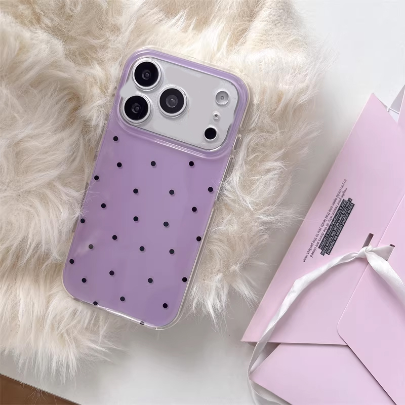 韓国のインスタ映え女子向けシンプルな紫の水玉模様のかわいい漫 - Phone Cases Purple のレビューと価格