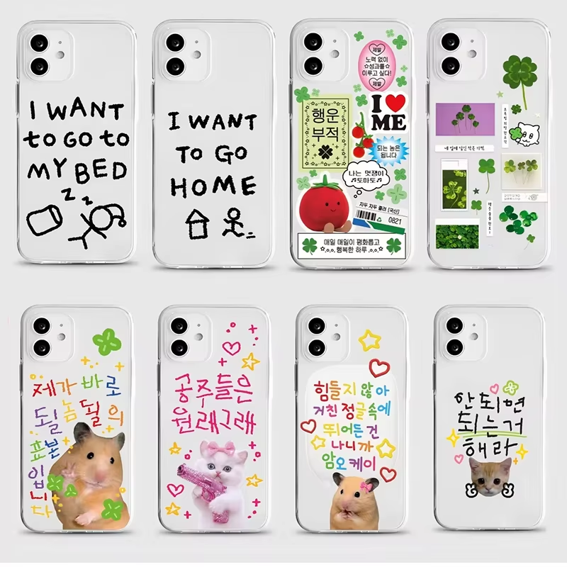 韓国風可愛い四つ葉のクローバー柄スマホケース iPhone  - Phone Cases Korea のレビューと価格