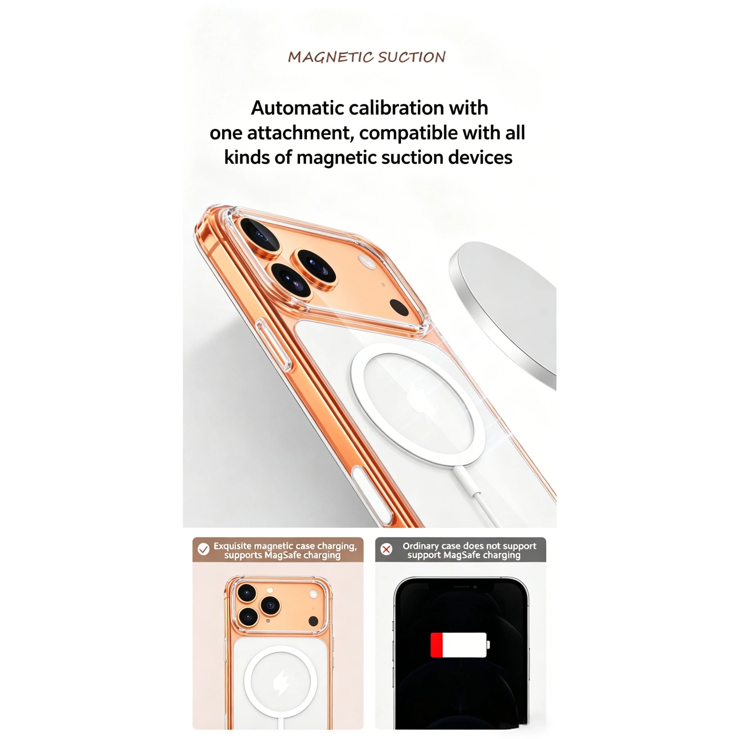 iPhone 17 Pro Max用 マグネット式クリアケー - Transparent Thin Case のレビューと価格