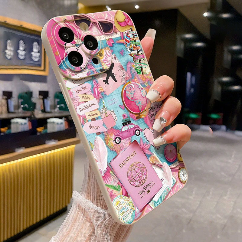 旅行飛行機プリントマット加工耐衝撃スマホケース iPhone - Phone Cases Drop Proof のレビューと価格