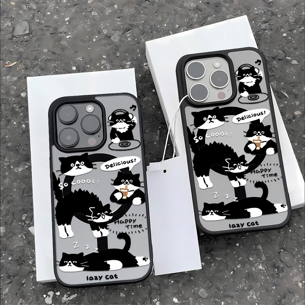 面白い黒猫ワイヤレス充電対応スマホケース iPhone 17 - Phone Cases Quirky のレビューと価格
