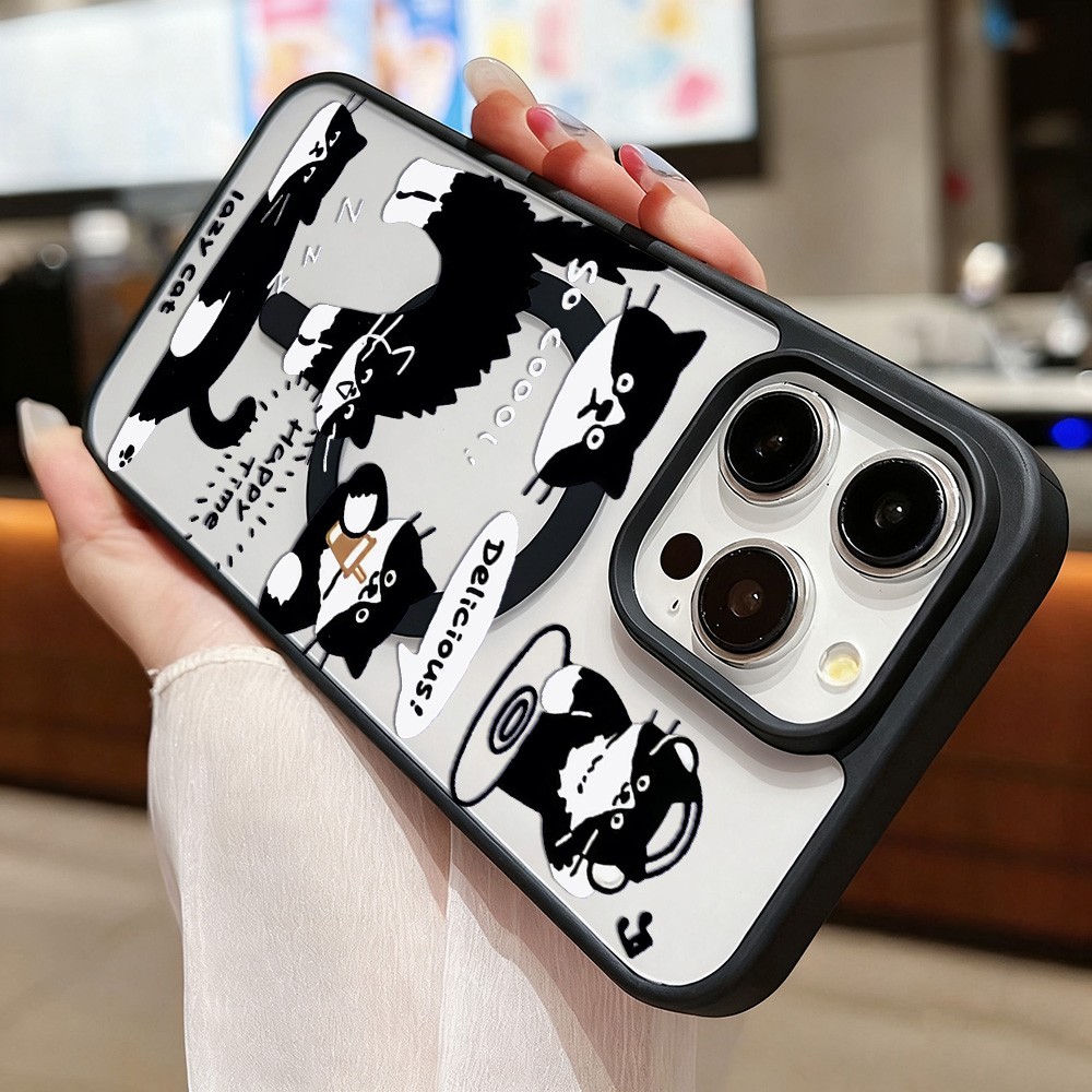 面白い黒猫ワイヤレス充電対応スマホケース iPhone 17 - Phone Cases Quirky のレビューと価格