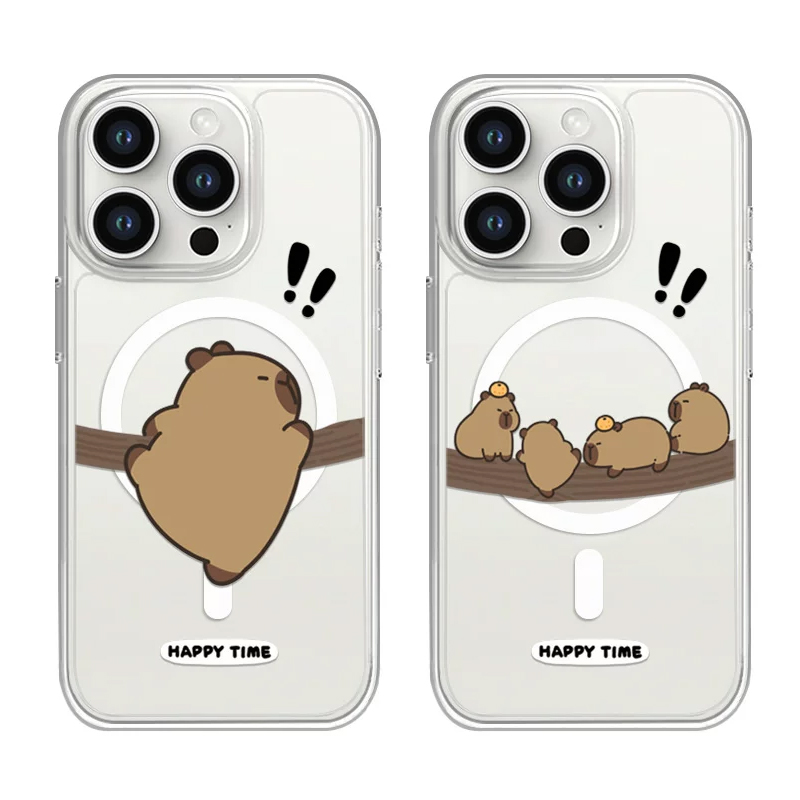 キュートで面白い木登りカピバラカップルが可愛いマグセーフ対応 - Phone Cases Quirky のレビューと価格