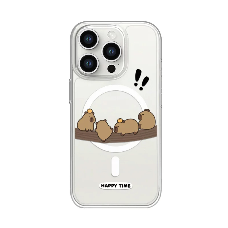 キュートで面白い木登りカピバラカップルが可愛いマグセーフ対応 - Phone Cases Quirky のレビューと価格