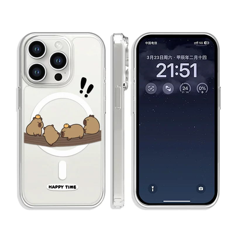 キュートで面白い木登りカピバラカップルが可愛いマグセーフ対応 - Phone Cases Quirky のレビューと価格