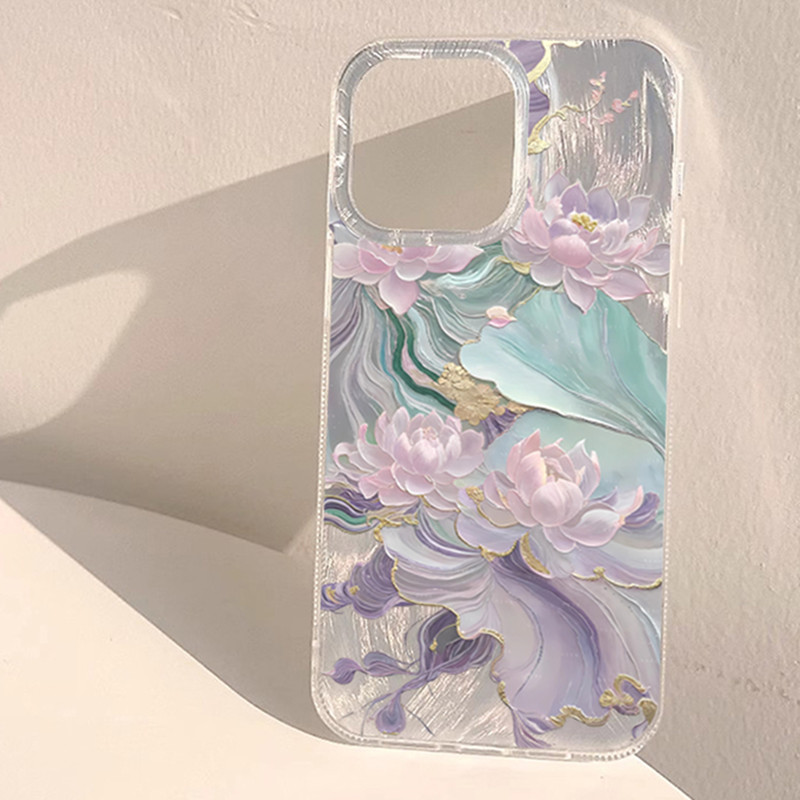 夢のような紫の蓮柄の美的スマホケース iPhone 17 P - Phone Cases Purple のレビューと価格