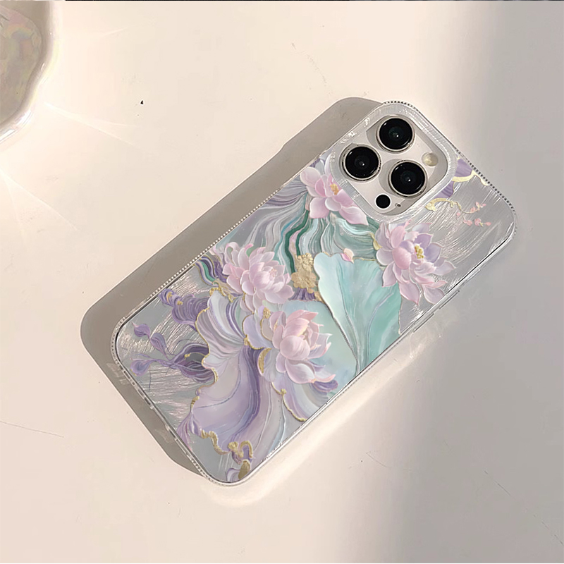 夢のような紫の蓮柄の美的スマホケース iPhone 17 P - Phone Cases Purple のレビューと価格