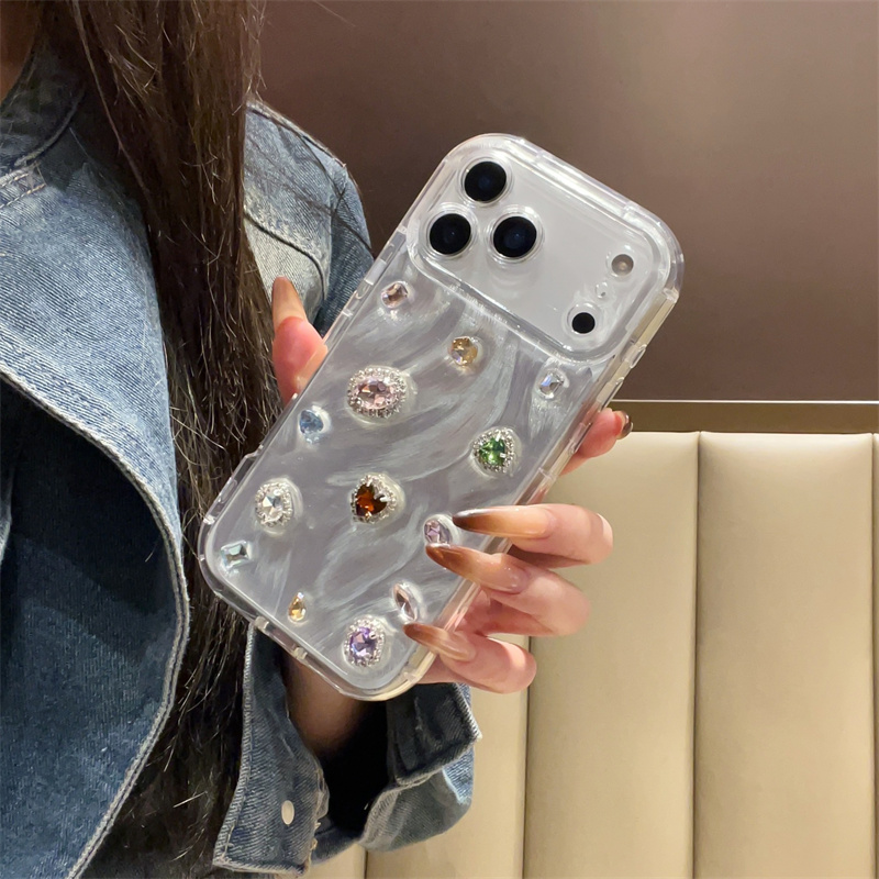 韓国カラージェムストーン樹脂製キュートなiPhoneケース  - Phone Cases Korea のレビューと価格