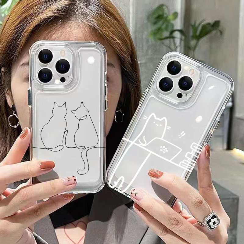かわいいライン猫柄の落下防止スマホケース Xiaomi 14 - Phone Cases Drop Proof のレビューと価格