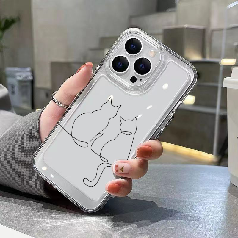 かわいいライン猫柄の落下防止スマホケース Xiaomi 14 - Phone Cases Drop Proof のレビューと価格