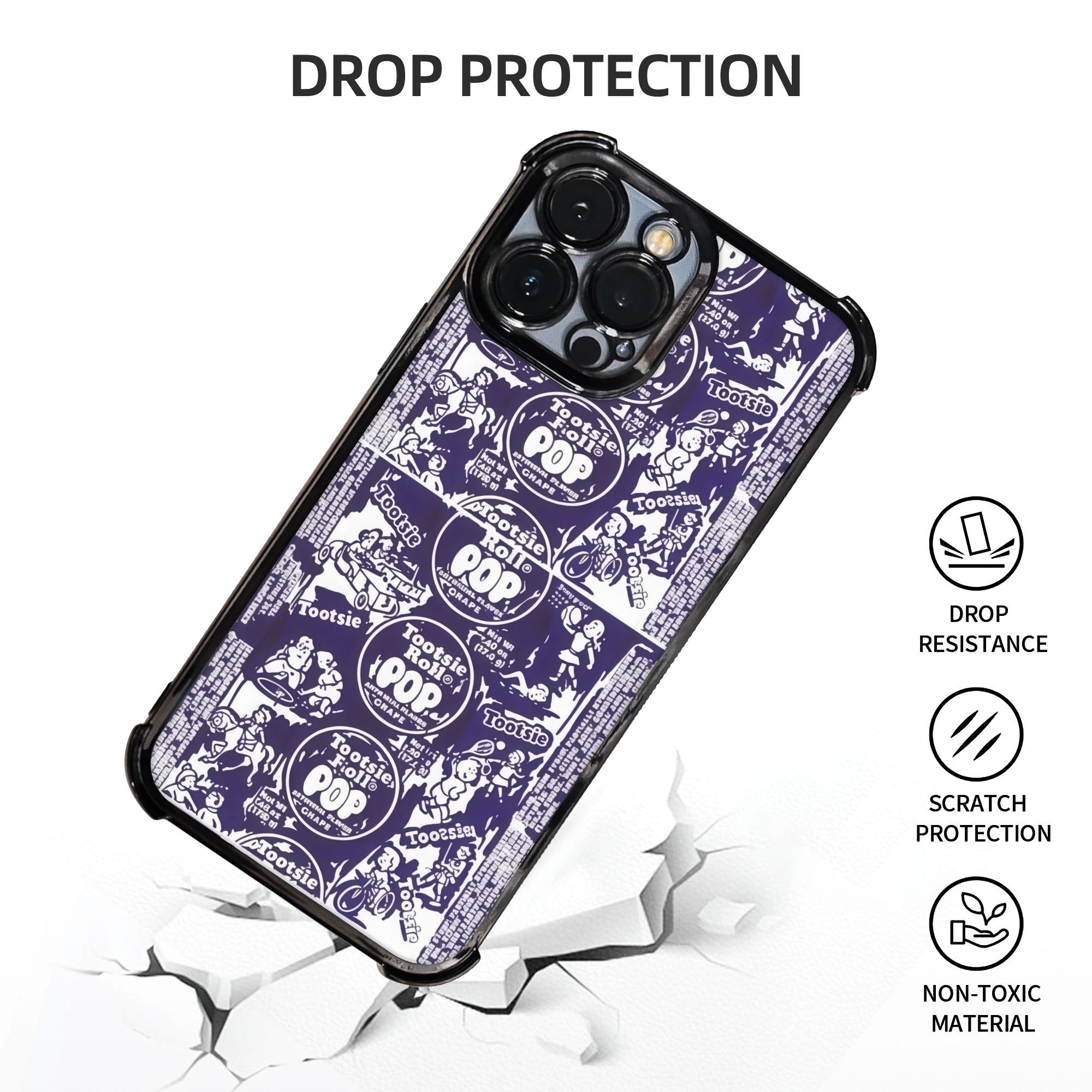 レトロな紫と白の電話ケース tTootsie Pops 電気 - Phone Cases Purple のレビューと価格