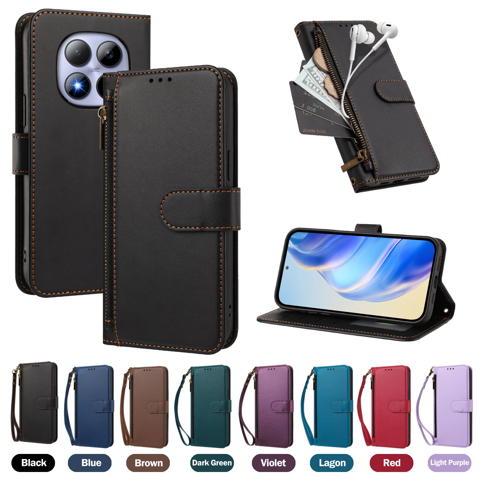 Redmi Note 15、15 Pro、15 Pro Pl - Leather Folio Wallet Case のレビューと価格