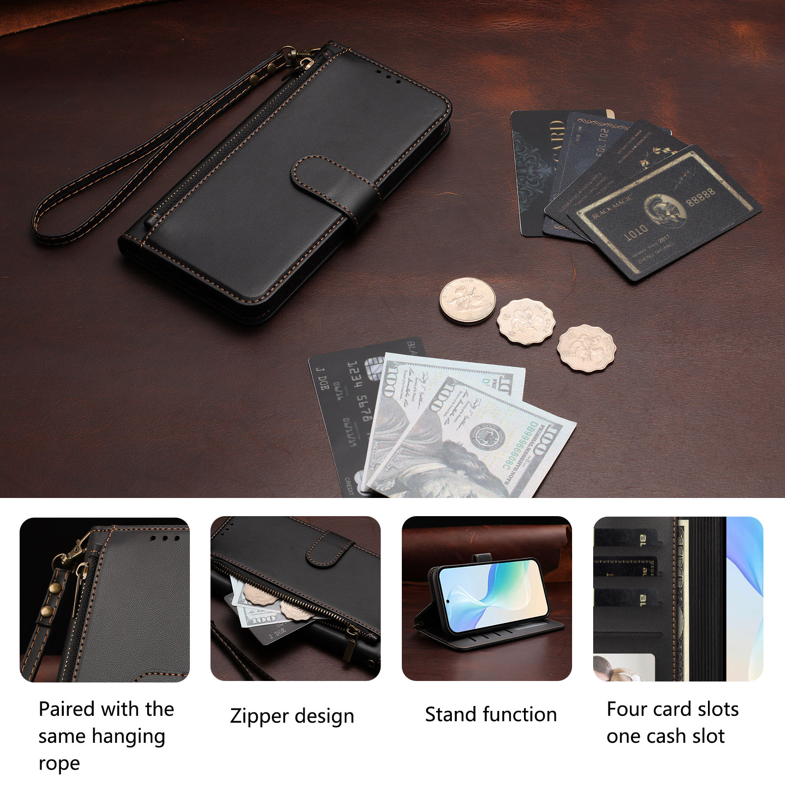 Redmi Note 15、15 Pro、15 Pro Pl - Leather Folio Wallet Case のレビューと価格