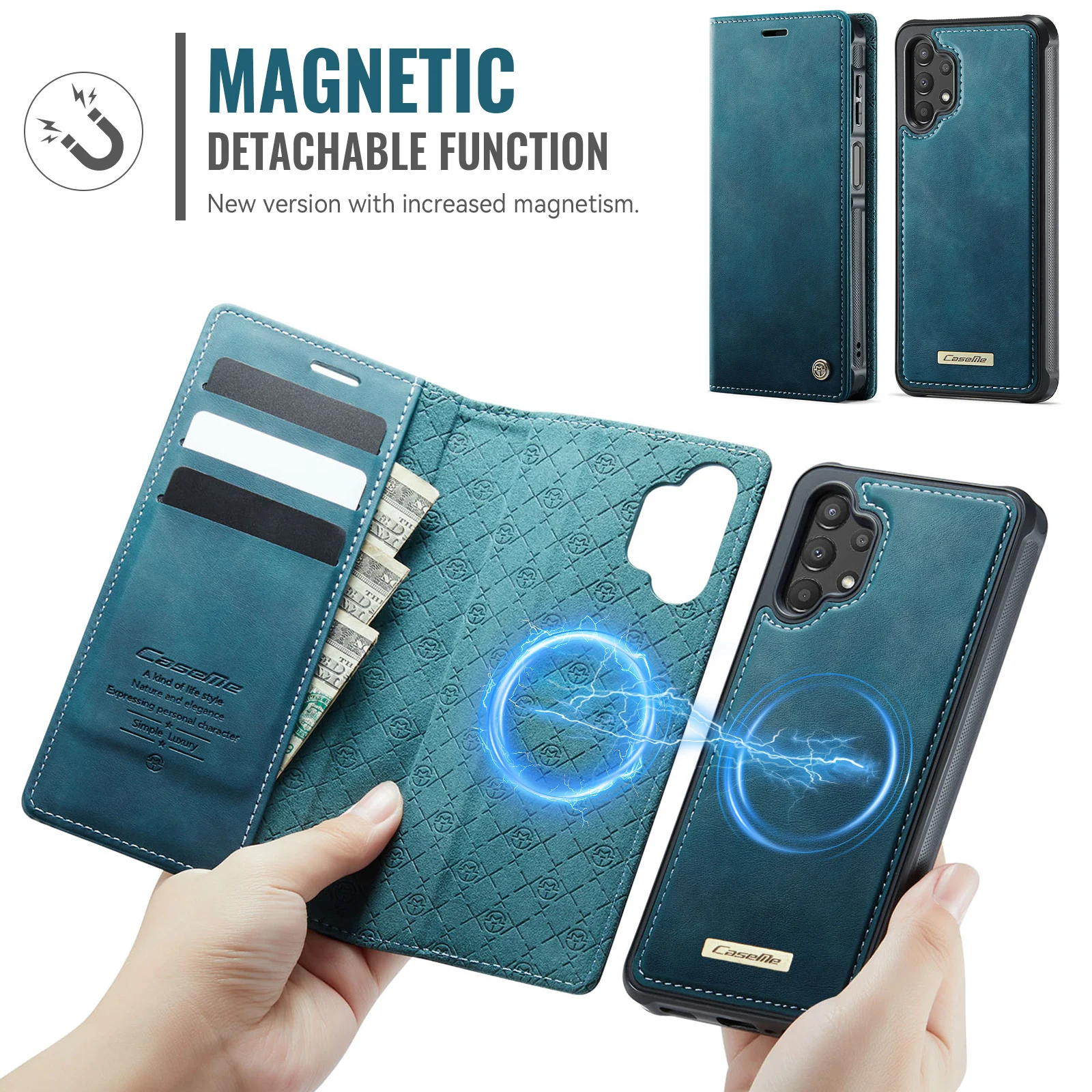Caseme-C49 フォリオ型着脱式マグネット留めウォレッ - Leather Folio Wallet Case のレビューと価格