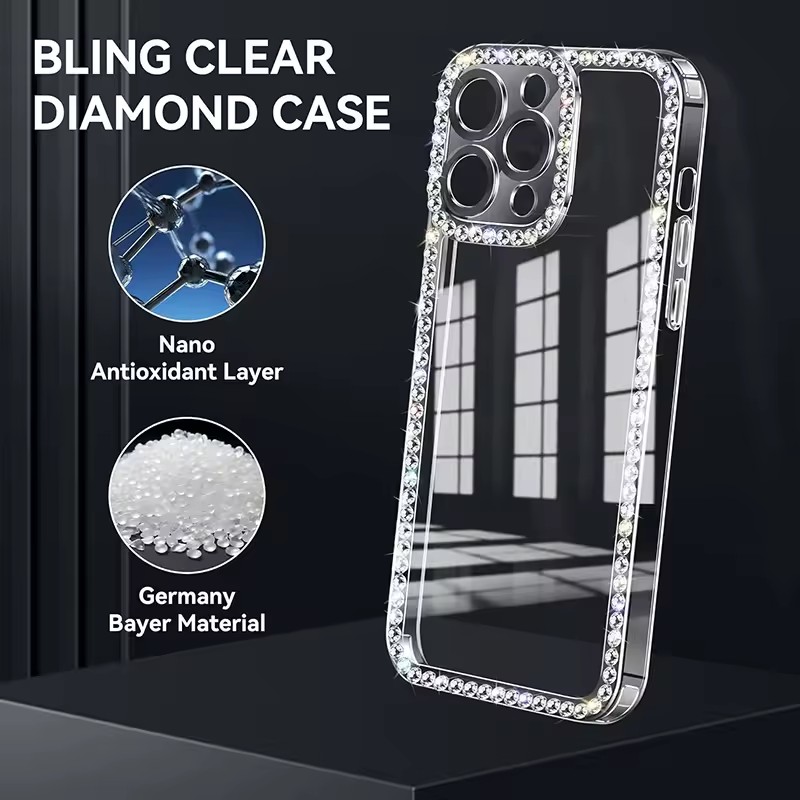 グリッターブリンブリンダイヤモンドクリア電話ケース Moto - Phone Cases Loopy のレビューと価格