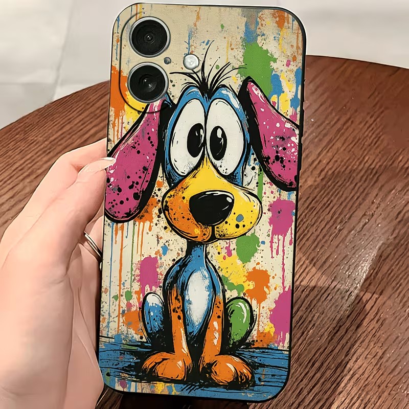 落書きカラーの子犬柄TPUスマホケース iPhone 17  - Phone Cases Drop Proof のレビューと価格