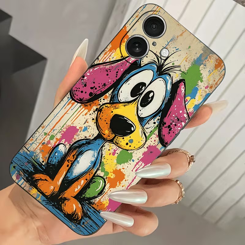 落書きカラーの子犬柄TPUスマホケース iPhone 17  - Phone Cases Drop Proof のレビューと価格