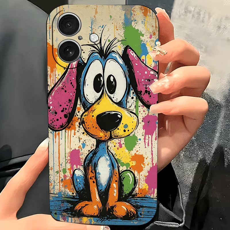落書きカラーの子犬柄TPUスマホケース iPhone 17  - Phone Cases Drop Proof のレビューと価格