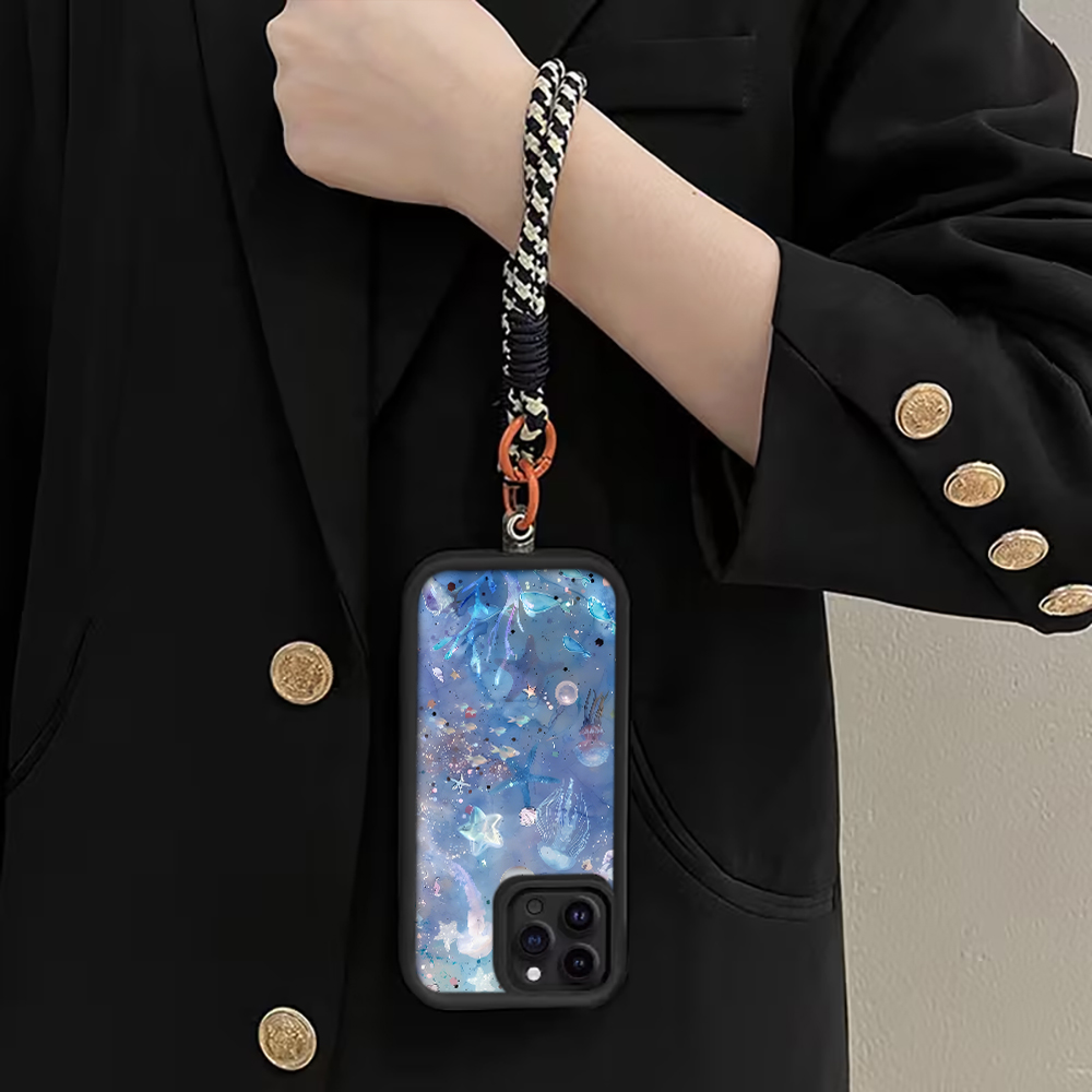 青紫のクラゲ柄ストラップ付きスマホケース Samsung G - Phone Cases Purple のレビューと価格