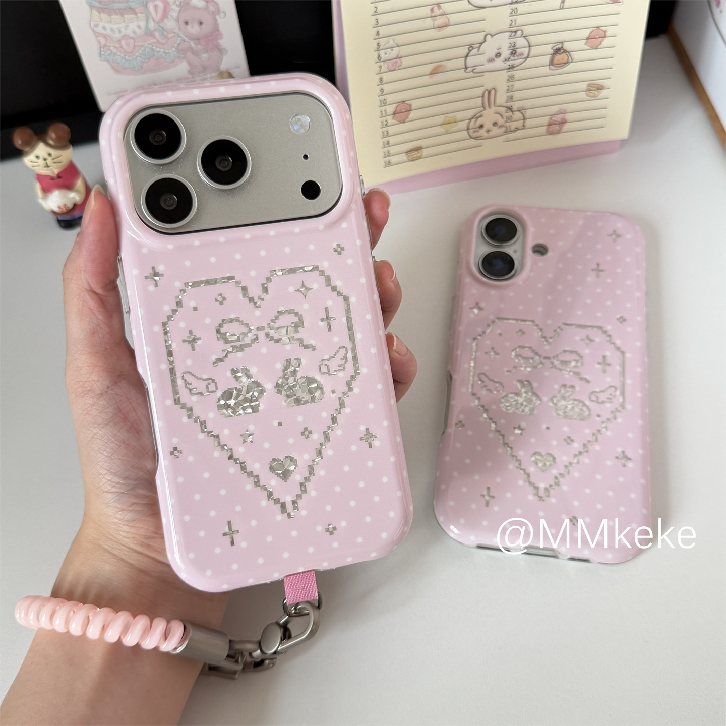 韓国風ピンクスイートガールラビットシャイニングフォンケース  - Phone Cases Korea のレビューと価格