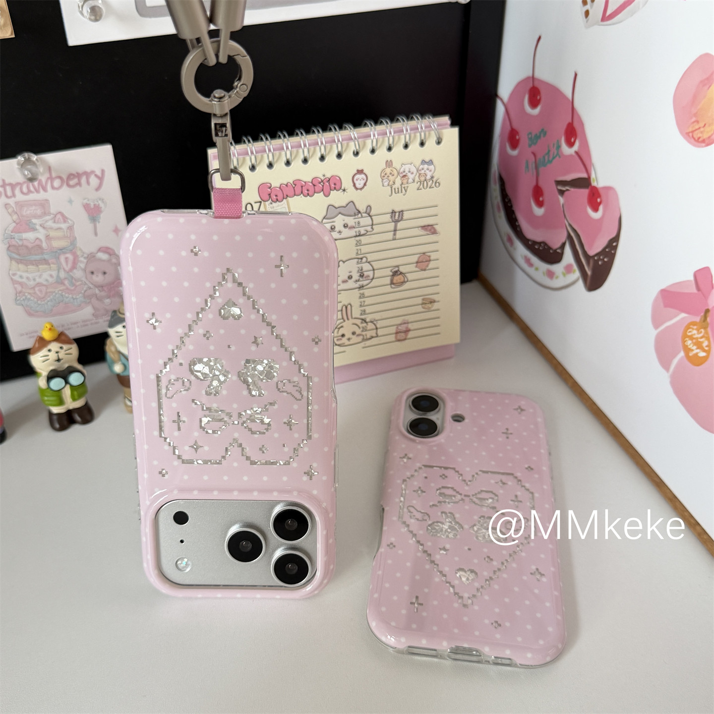 韓国風ピンクスイートガールラビットシャイニングフォンケース  - Phone Cases Korea のレビューと価格