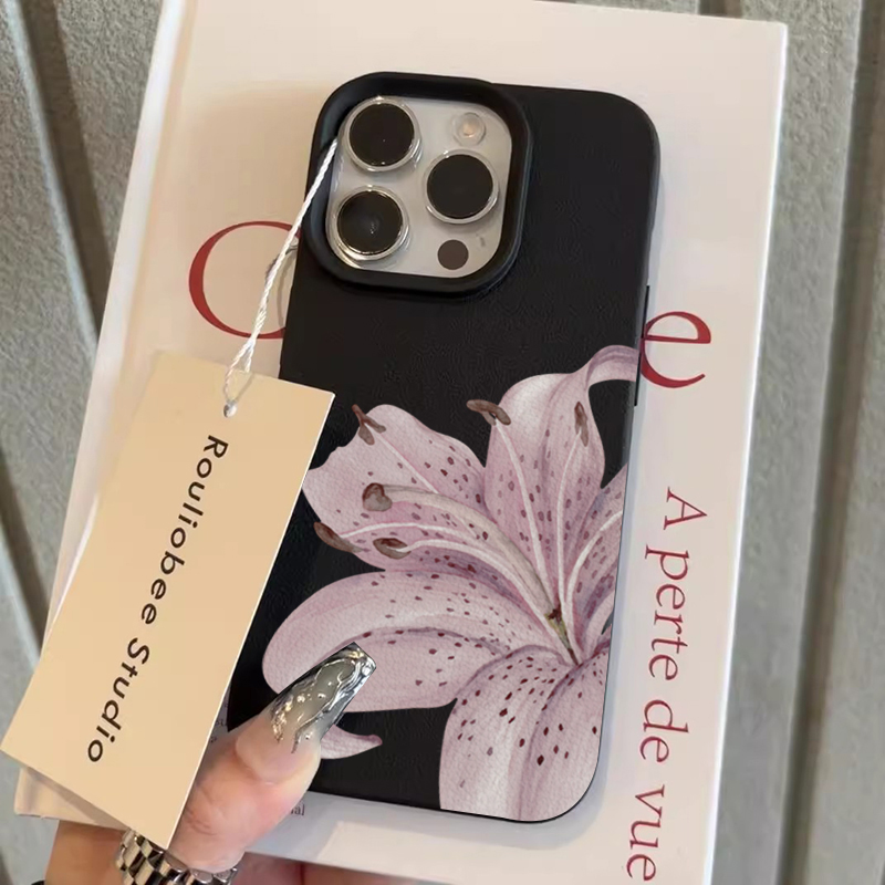 紫のユリの花柄iPhoneケース iPhone 17 16  - Phone Cases Purple のレビューと価格