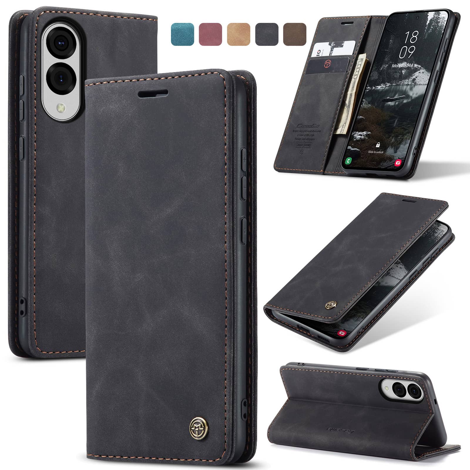 Samsung Galaxy S25 Edge用フリップウォ - Leather Folio Wallet Case のレビューと価格
