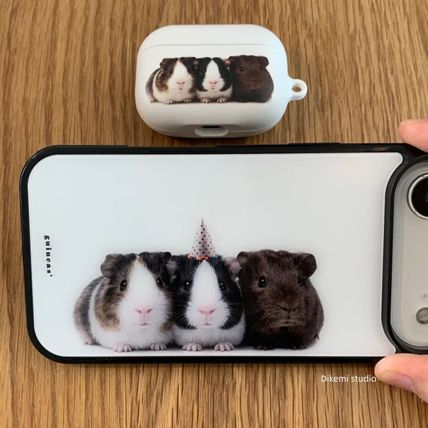 韓国の可愛い三匹のモルモット柄iPhoneケース iPhon - Phone Cases Korea のレビューと価格