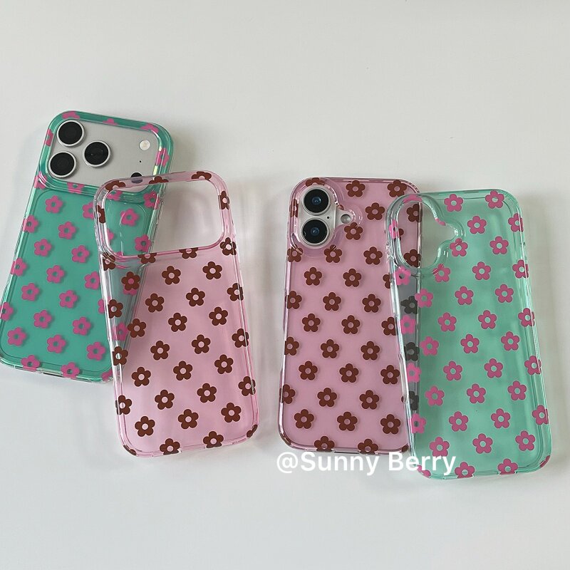 韓国風の夏らしいカラフルな花柄のiPhoneケース iPho - Phone Cases Korea のレビューと価格
