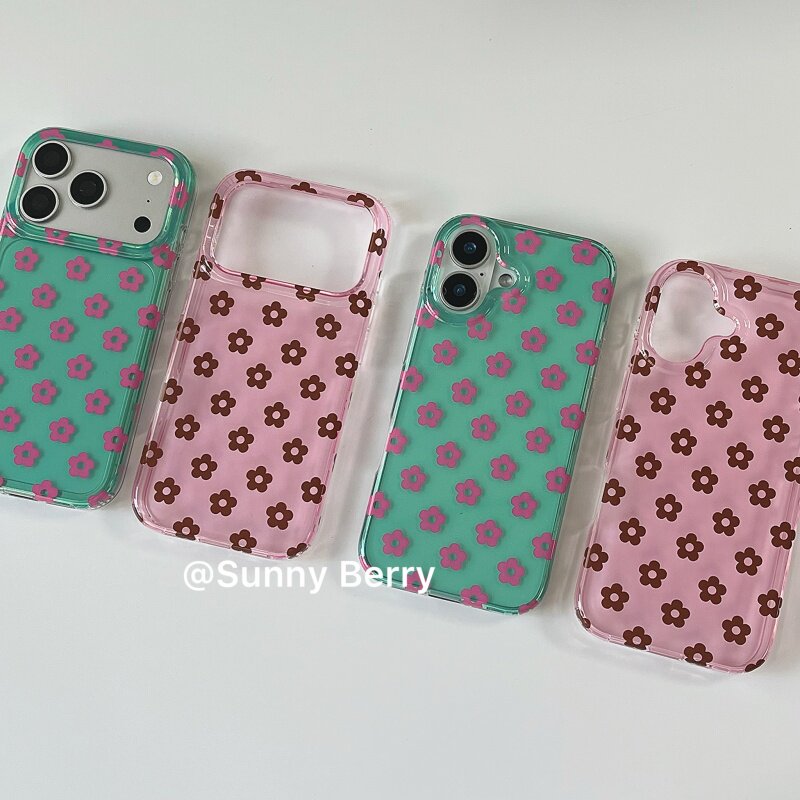 韓国風の夏らしいカラフルな花柄のiPhoneケース iPho - Phone Cases Korea のレビューと価格
