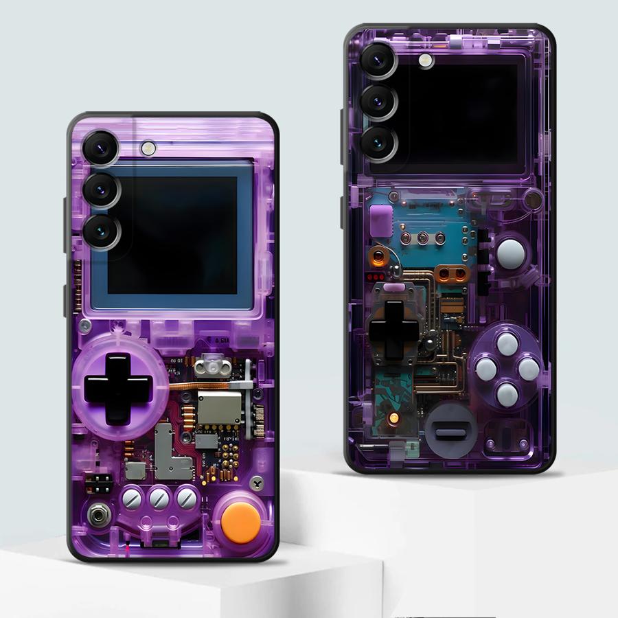 パープルゲーミングコンソール風スマホケース サムスン Gal - Phone Cases Purple のレビューと価格