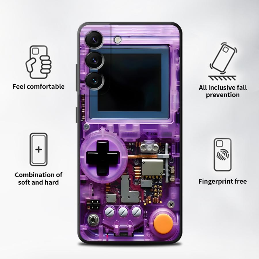 パープルゲーミングコンソール風スマホケース サムスン Gal - Phone Cases Purple のレビューと価格
