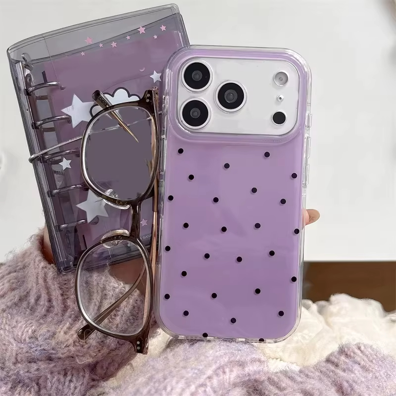 ミニマリスト風インスタイル紫水玉模様iPhoneケース iP - Phone Cases Purple のレビューと価格